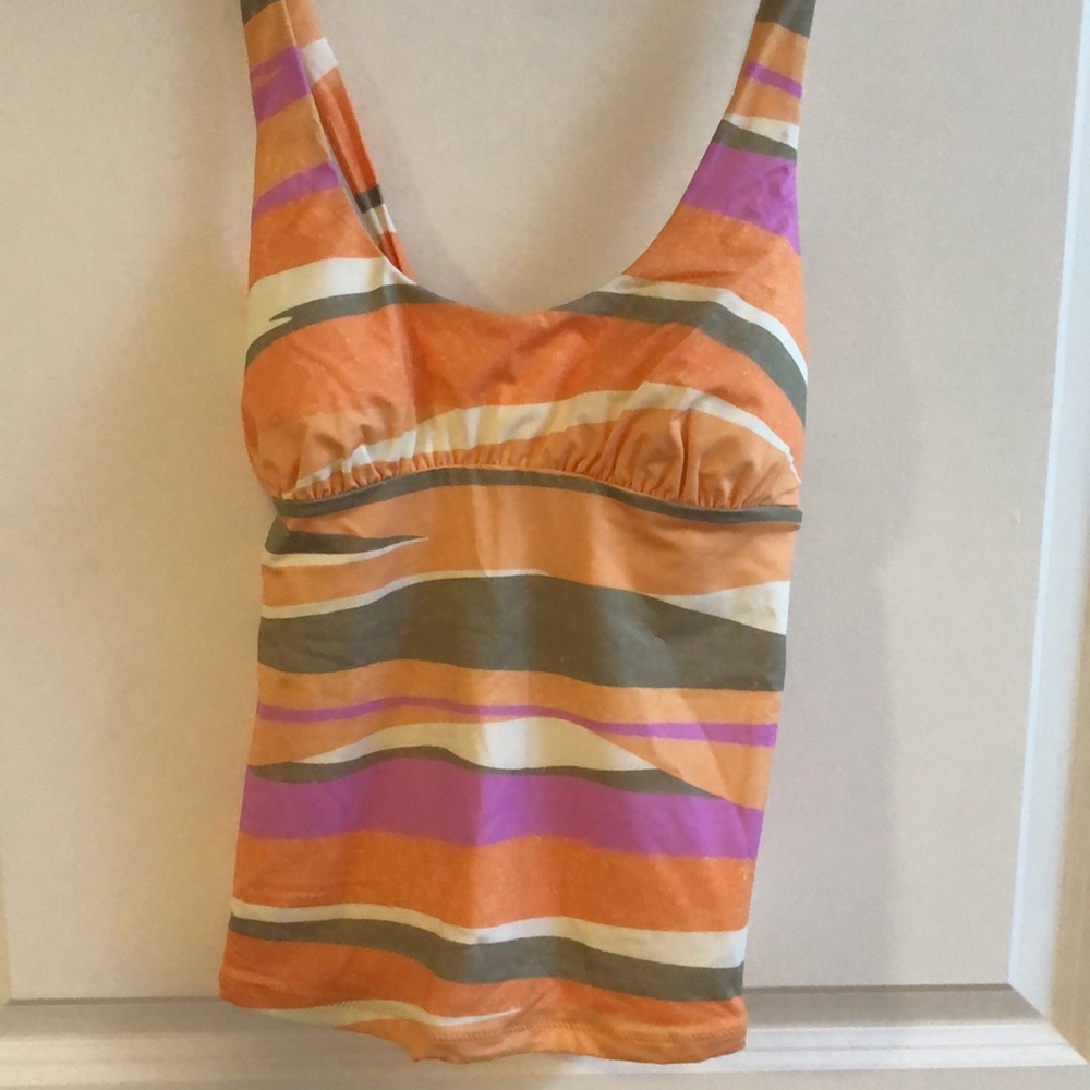 Striped Multicolor Women's Tankini Top XS